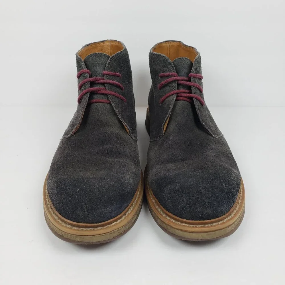 1901 Canyon Mens Size 9 Grey Black Suede Formal Casual Chukka Boots Shoes